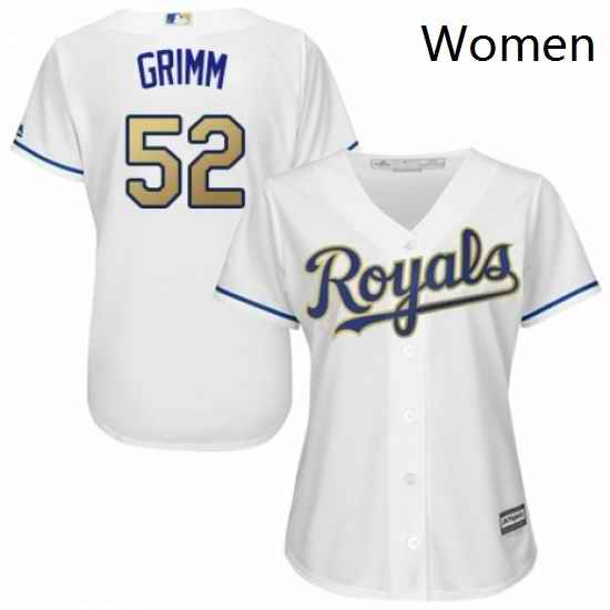 Womens Majestic Kansas City Royals 52 Justin Grimm Authentic White Home Cool Base MLB Jersey